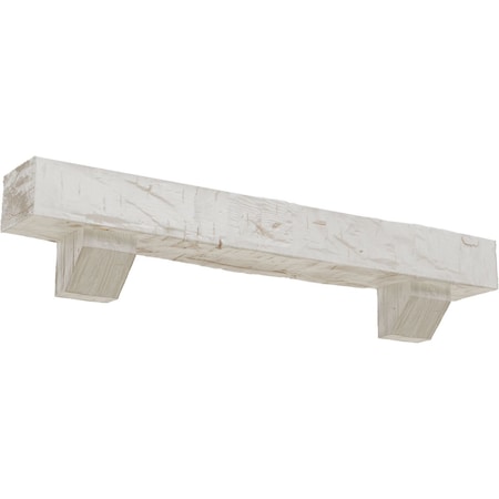 Kit W/ Ashford Corbels, Factory Prepped, 4H  X 6D X 60W Hand Hewn Faux Wood Fireplace ManteL